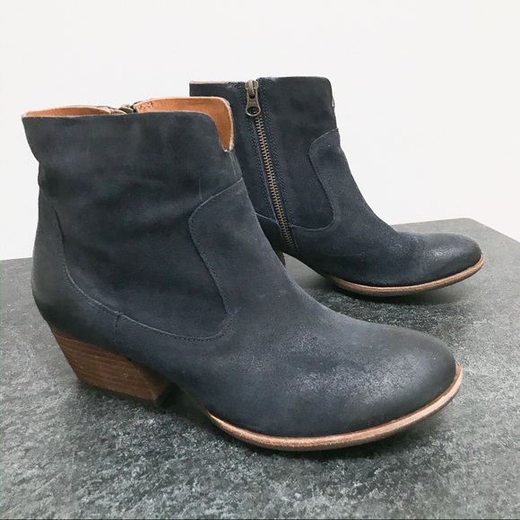 Kork-Ease Ankle Bootie - Navy Suede Leather - Picture 2 of 8